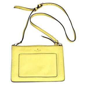 KATE SPADE Knott Small Crossbody Yellow Suns Out Pebbled Leather Purse Slim